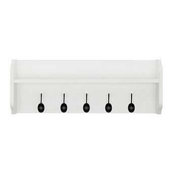 Utility Coat Rack Wall Shelf Organizer With Hooks