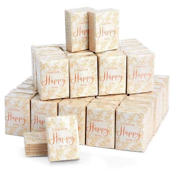 BUNDLE OF 50 fashion Floral happy tears wedding tissues! Happy tears tissues! Wedding favours!