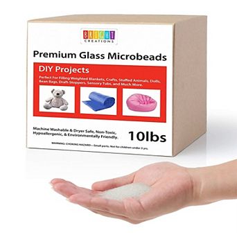 Weighted Beads For Stuffed Animals, Glass Microbead Filler For Blankets, 10 Lbs