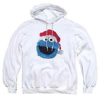 Sesame Street Cookie Monster Christmas Hat Adult Pull Over Hoodie