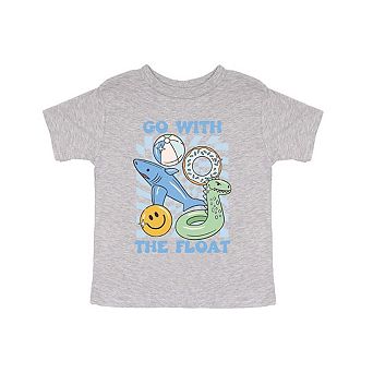 Go With The Float Shark Toddler Short Sleeve Graphic Tee