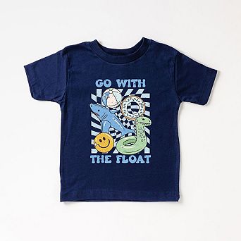 Go With The Float Shark Toddler Short Sleeve Graphic Tee