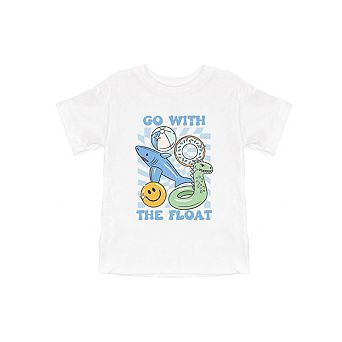 Go With The Float Shark Toddler Short Sleeve Graphic Tee