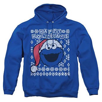 Sesame Street Cookie Monster Ugly Christmas Adult Pull Over Hoodie
