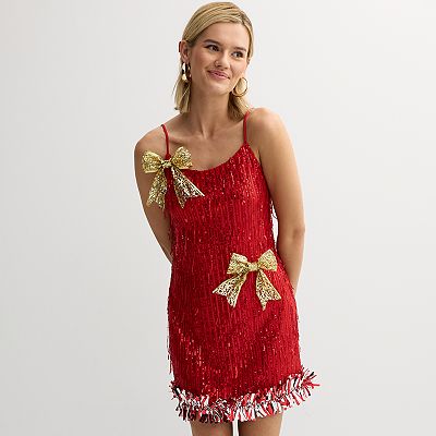 slim fit dress slacks Simply Southern Sequin Dress- Holly Jolly Babe – Rachelle Danielle Rose  Gifts & Decor main image 0