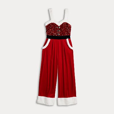 Juniors Born Famous Mrs. Claus Santa Jumpsuit