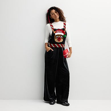 Juniors' Born Famous Reindeer Jumpsuit