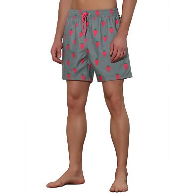 Men's Fruit Pattern Lightweight Beach Pool Summer Board Shorts