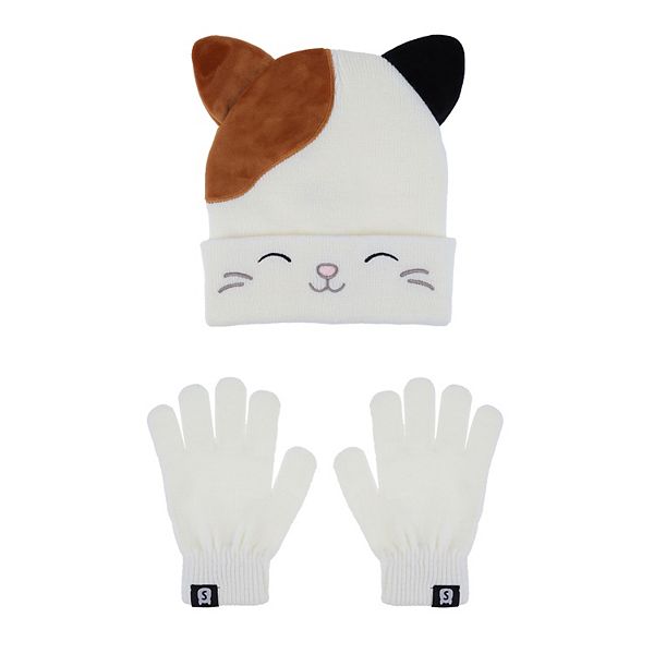 Girls Squishmallows Cam the Cat Hat & Gloves Set - Squishmallow Cam