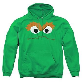 Sesame Street Oscar Face Adult Pull Over Hoodie
