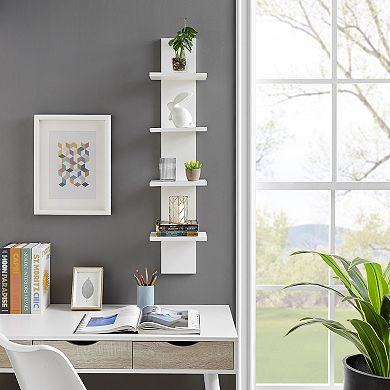 Arica Utility Column 4-tier Spine Wall Shelves