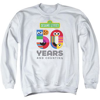 Sesame Street 50 Years Logo Adult Crewneck Sweatshirt