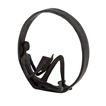 Encircled Reader Iron Sculpture