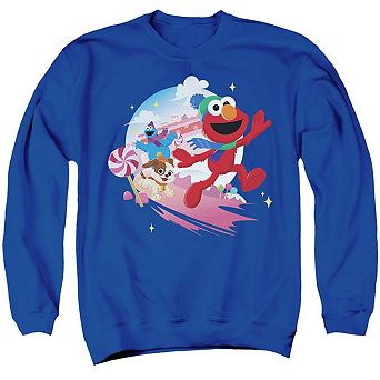 Sesame Street Christmas Holiday Cheer With Elmo Tango Cookie Monster Adult Crewneck Sweatshirt