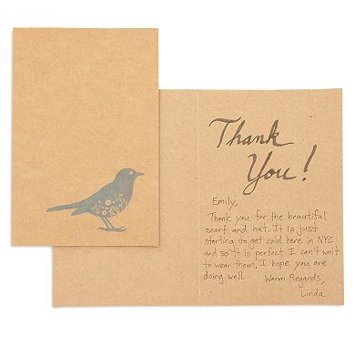 36 Pack Bird Note Cards With Envelopes, Blank, Rustic-style Kraft Paper, 4 X 6"