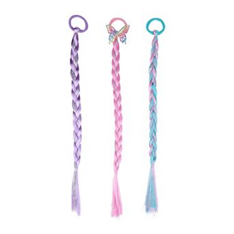 Girls Elli by Capelli 3 pc Faux Hair Braided Hair Tie Set