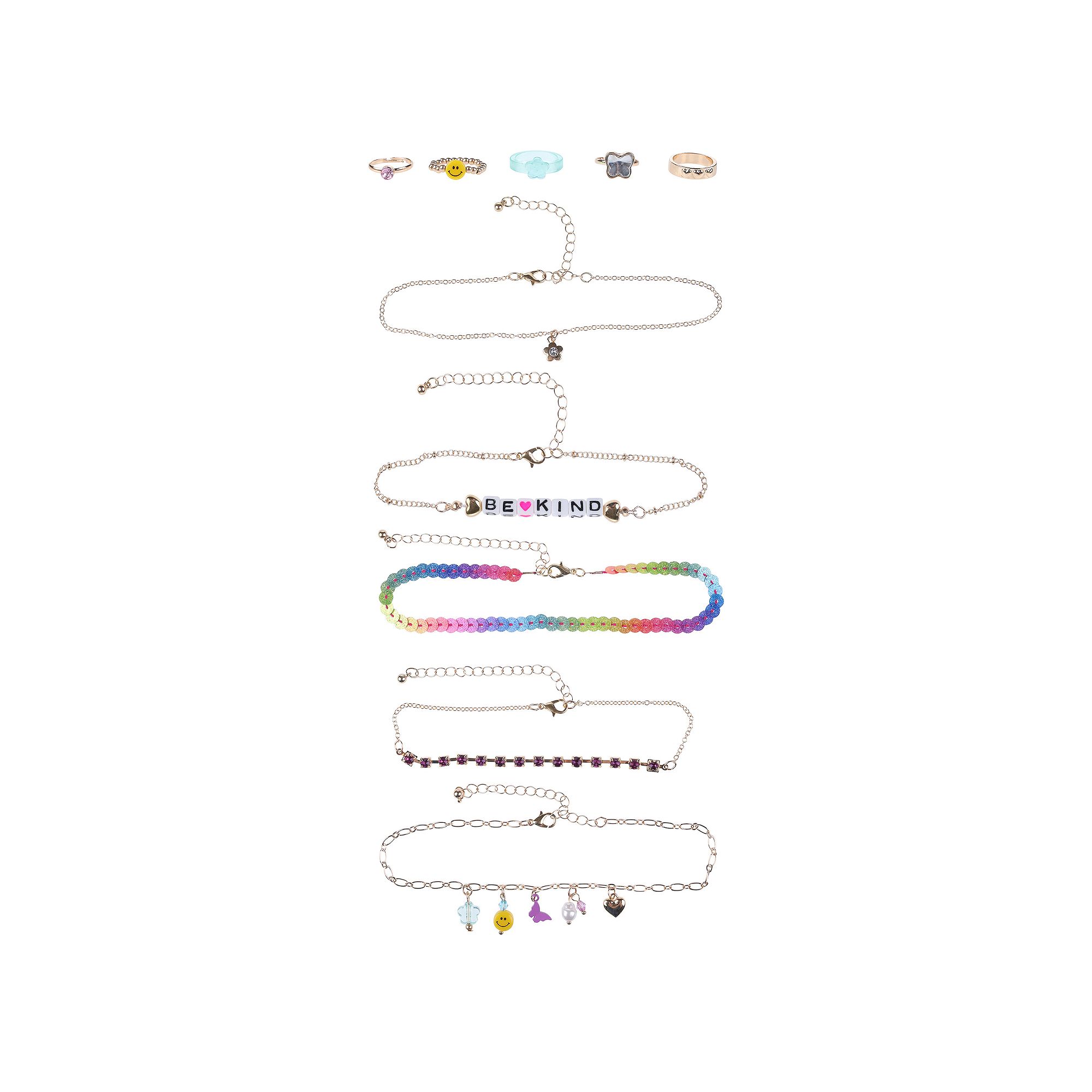 Girls Elli by Capelli 10-pc. Mixed Ring & Choker Set, Girls, Multi