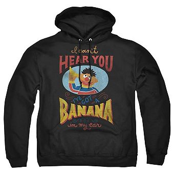 Sesame Street Ernie Banana In My Ear Adult Pull Over Hoodie