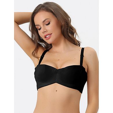 Women's Underwire Lightly Bra Unpadded Cup, Breathable 3/4 Cup Strapless Lingerie