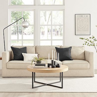 Danya B. Contemporary Black Metal 2-piece Stacking Candelabra Taper Candle Holder Set