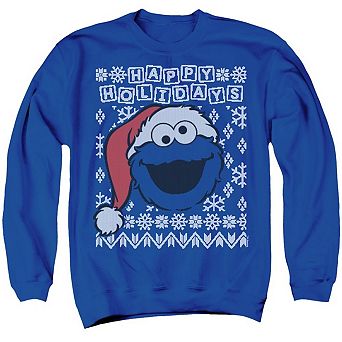 Sesame Street Cookie Monster Ugly Christmas Adult Crewneck Sweatshirt