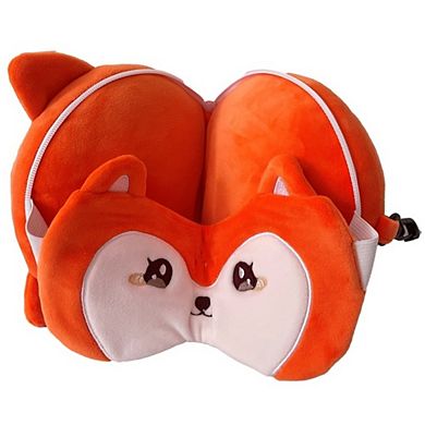 Mirage Kids 2-in-1 Travel Pillow And Eye Mask Animal Plush Soft Eye Mask Blindfold For Sleeping