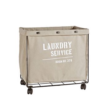Army Canvas Laundry Hamper On Wheels