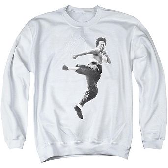 Bruce Lee Flying Kick Adult Crewneck Sweatshirt