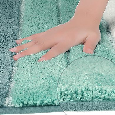 Non Slip Absorbent Bathroom Rug Soft Shaggy Bath Mat Rubber Back Bath Rug 16" X 24"