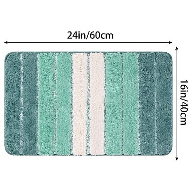 Non Slip Absorbent Bathroom Rug Soft Shaggy Bath Mat Rubber Back Bath Rug 16" X 24"