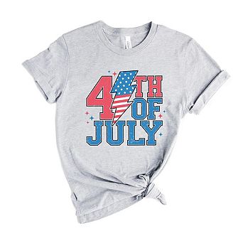 4th Of July Lightning Bolt Short Sleeve Graphic Tee