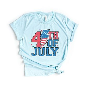 4th Of July Lightning Bolt Short Sleeve Graphic Tee