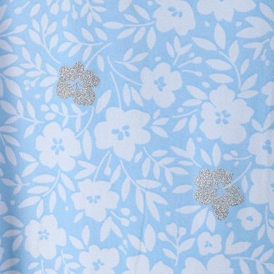 Miss Lillian Women's Flower Henley Short Sleeve Sleep Gown