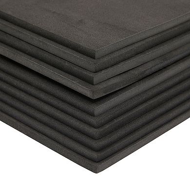 10x Black Eva Foam Sheet Roll For Crafts, Padding, Cosplay, 5mm Thick, 9.6x9.6"