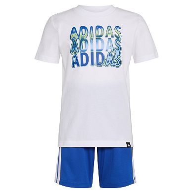 Boys 4-7 adidas Graphic Cotton Tee & 3S Shorts Set