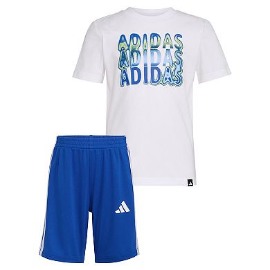 Boys 4-7 adidas Graphic Cotton Tee & 3S Shorts Set