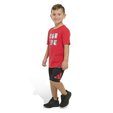 Boys 4-7 adidas Cotton Tee & Logo Shorts Set