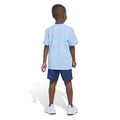 Boys 4-7 adidas Cotton Logo Graphic Tee & Woven Shorts Set