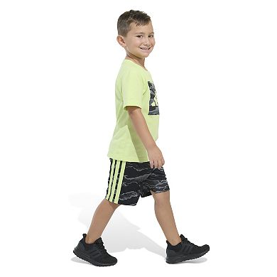 Boys 4-7 adidas Graphic Tee & Allover Print Camo Shorts Set