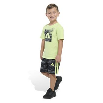 Boys 4-7 adidas Graphic Tee & Allover Print Camo Shorts Set