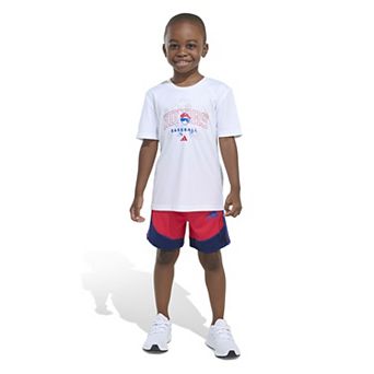 Boys 4-7 adidas Baseball Tee and Colorblock 3 Stripe Short Set