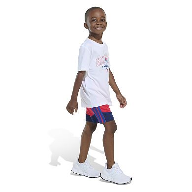 Boys 4-7 adidas Baseball Tee and Colorblock 3 Stripe Short Set