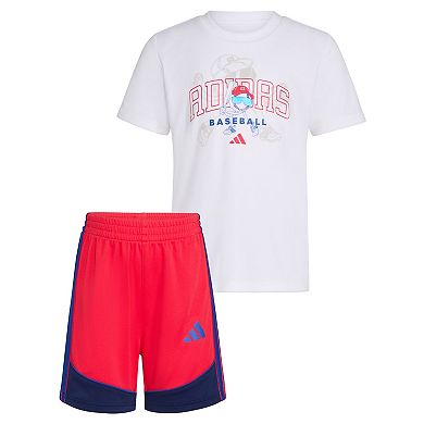 Boys 4-7 adidas Baseball Tee and Colorblock 3 Stripe Short Set