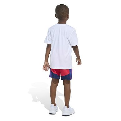 Boys 4-7 adidas Baseball Tee and Colorblock 3 Stripe Short Set