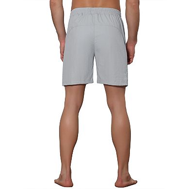 Men's Solid Color Elastic Waistband Lightweight Swimwear Shorts