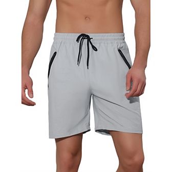Men's Solid Color Elastic Waistband Lightweight Swimwear Shorts