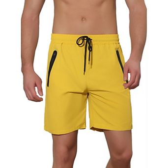 Men's Solid Color Elastic Waistband Lightweight Swimwear Shorts