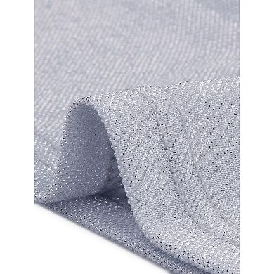 Party Glitter Shiny Tshirts For Women's Short Sleeves Cut Out Crop Tops