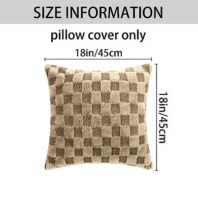 Pack Of 2 Decorative Throw Pillow Covers Cushion Covers Plush Pillowcases For Sofa 18" X 18"