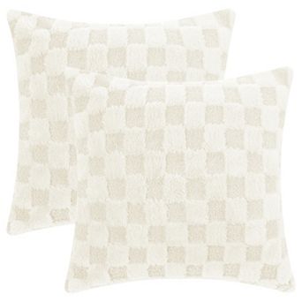 Pack Of 2 Decorative Throw Pillow Covers Cushion Covers Plush Pillowcases For Sofa 18" X 18"